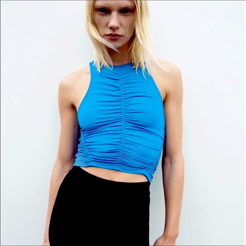 NWT Zara Ruched Crop Top
